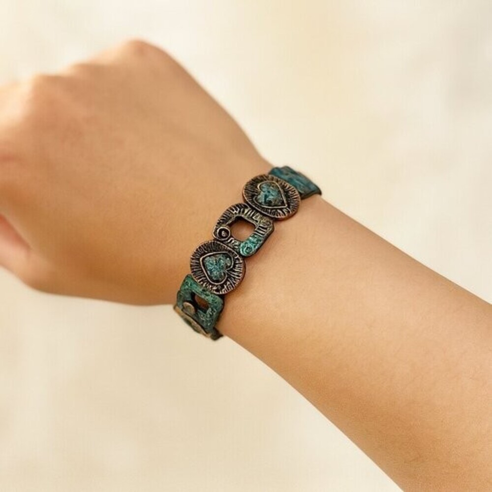 Steampunk Heart Frame Bracelet Patina Jewelry